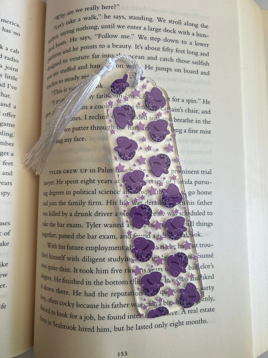 Purple disco cowgirl bookmark