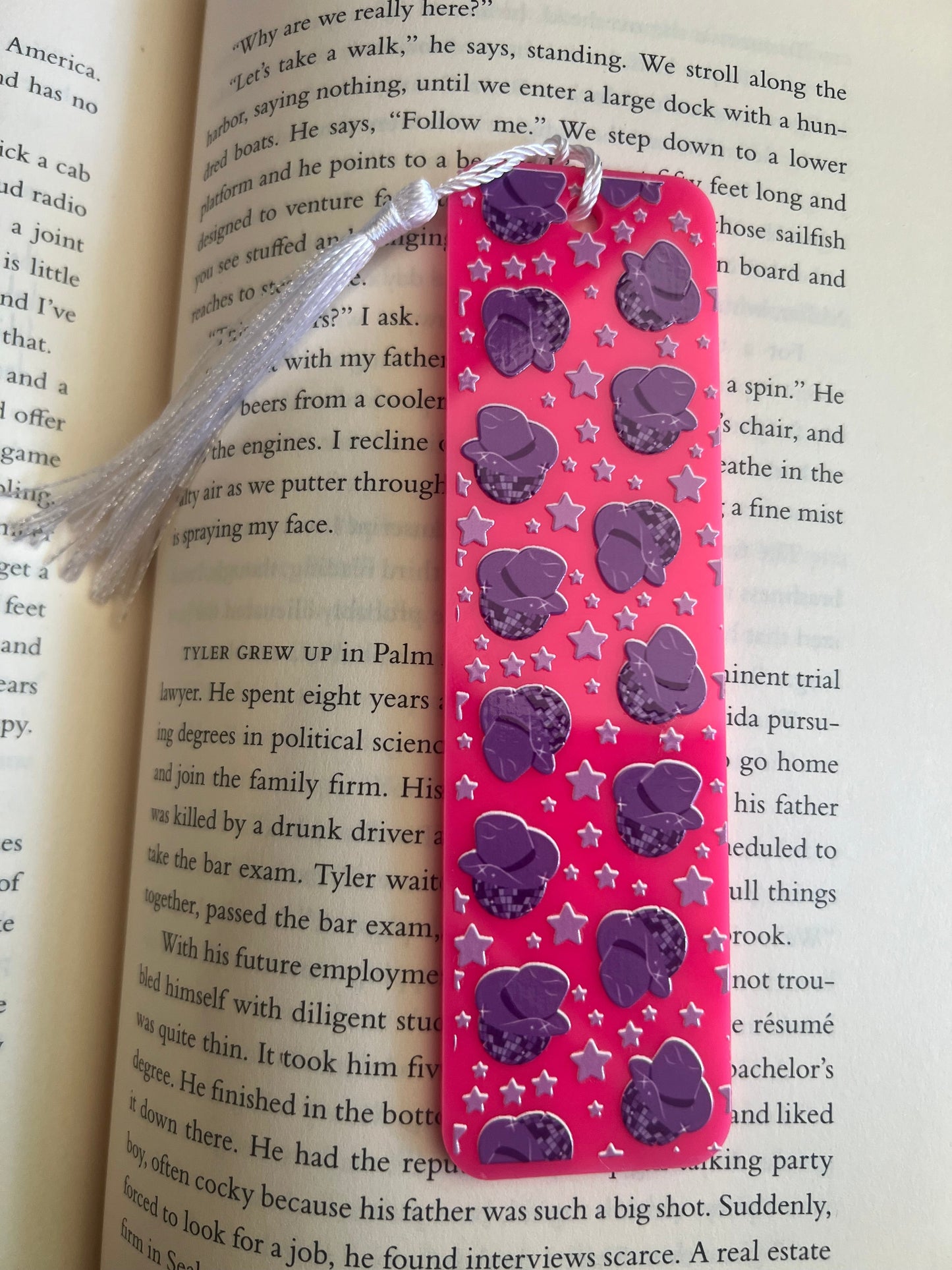 Purple disco cowgirl bookmark